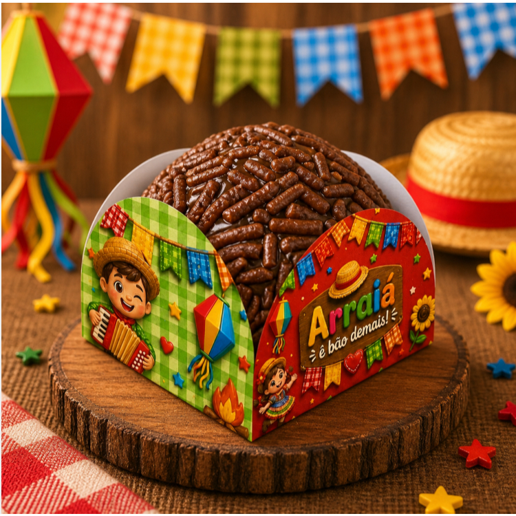 Forminha para Doces Festa Junina 4 Pétalas | Brigadeiro, Paç