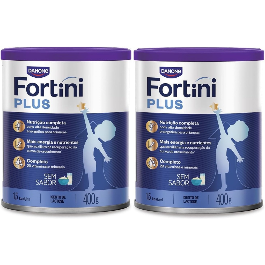 Kit 2 Latas de Fortini Plus Sem Sabor 400gr cada EQ.1 | Shopee Brasil