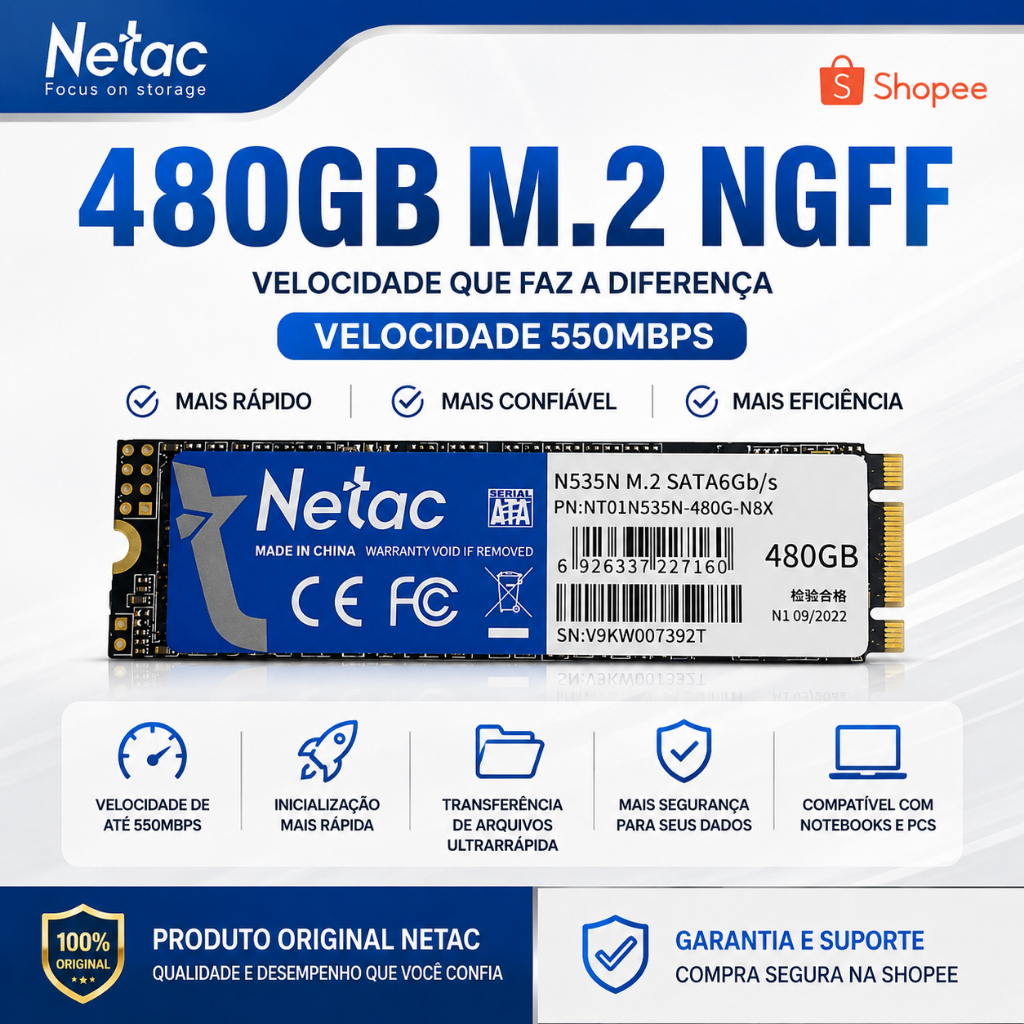 SSD M.2 SATA NGFF 128GB 256GB 512GB 1TB 2TB 2280 | Shopee Brasil