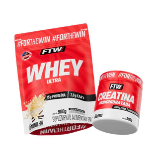 Kit Whey Ultra Protein Refil 900g + Creatina Monohidratada Pura 300g - FTW