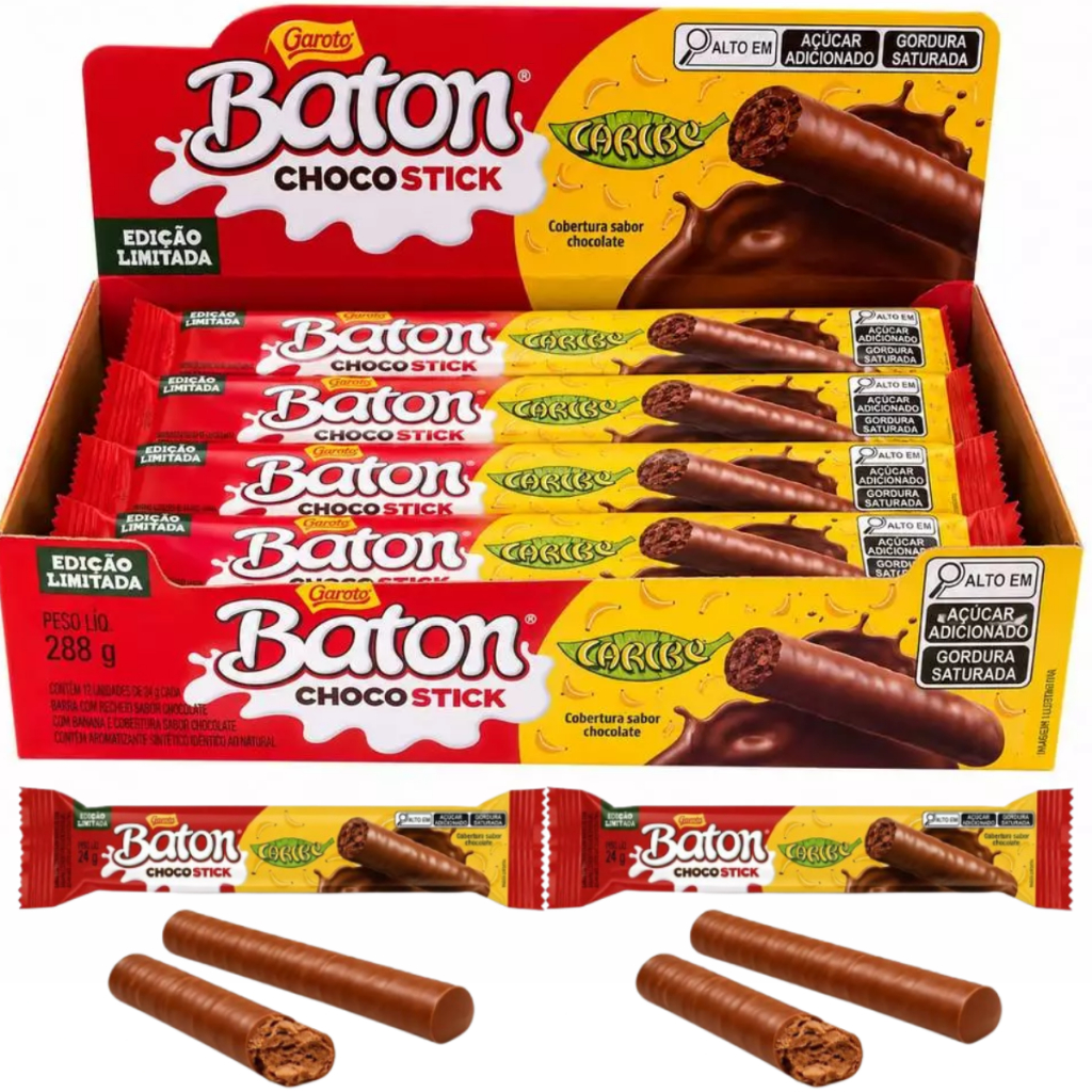 Chocolate Baton Caribe Choco Stick 288g (12x24g) - Garoto | Shopee Brasil