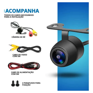 Câmera de Ré Borboleta Automotiva Ângulo 170° Visão Noturna Alta Definição