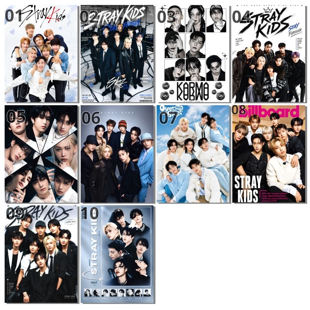Kit 10 Posters SKZ - Stray Kids pôster Bang Chan Lee Know Changbin