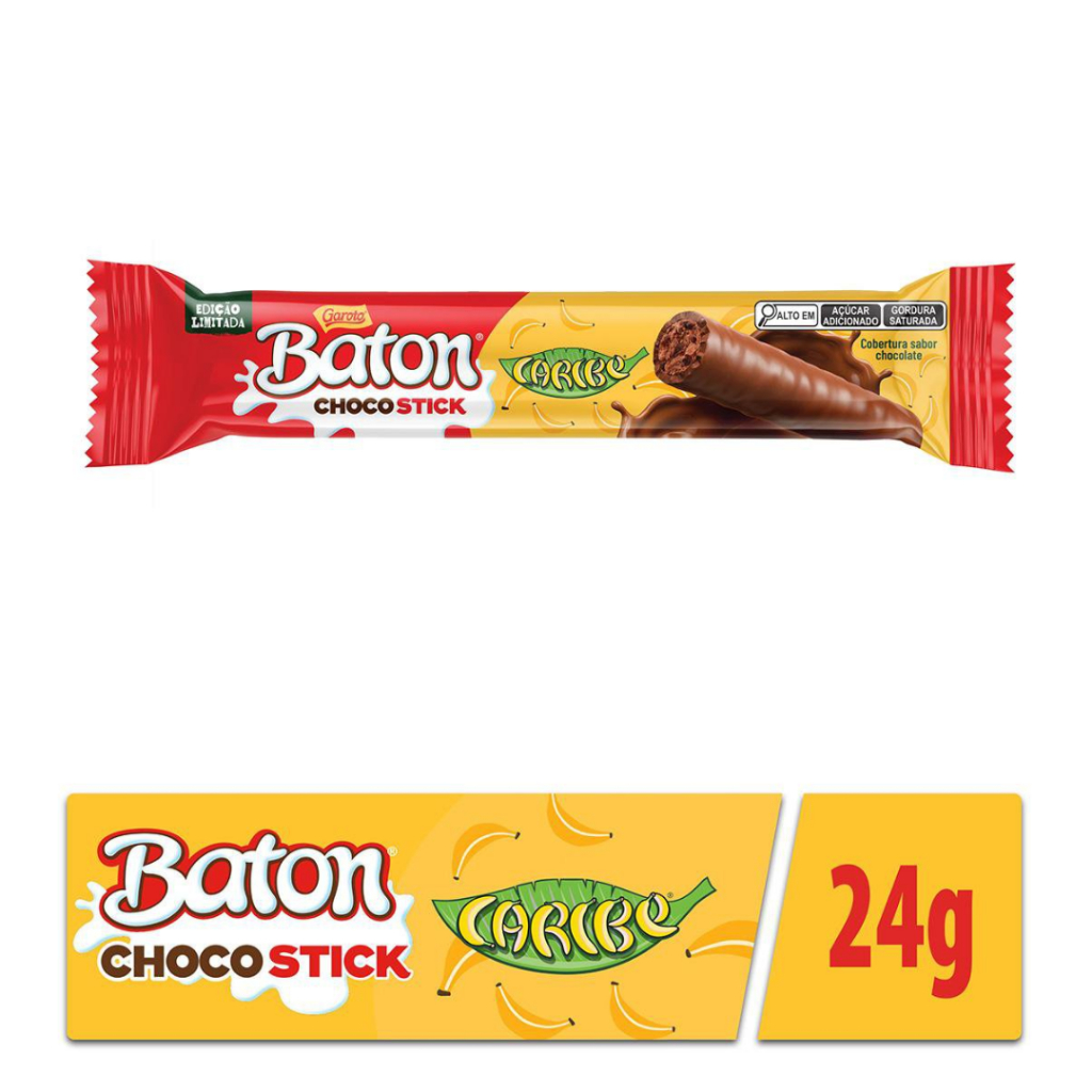 Baton Caribe Chocostick Chocolate 24g - Display 12 Unids | Shopee Brasil