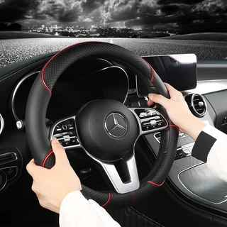 Capa De Volante De Carro De Couro PU Antiderrapante Durável 38CM De Fibra Dinâmica Decoração
