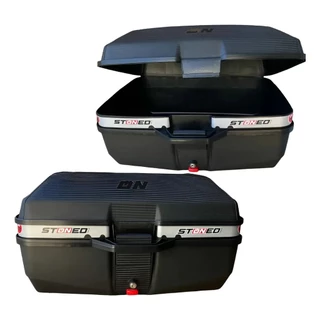 BAULETO STONED TRACKER 52 LITROS CABE DOIS CAPACETES DENTRO ACOMPAHA APENAS A BASE + PARAFUSOS