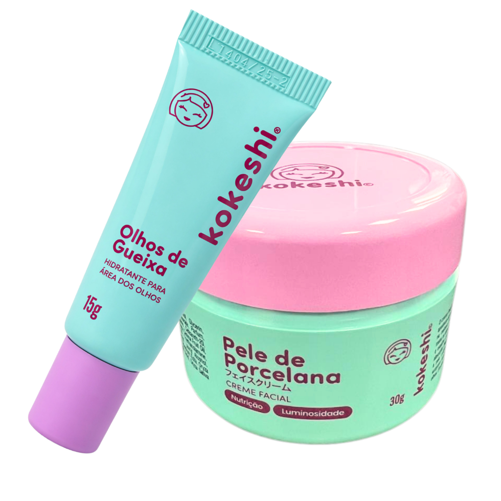 Kit Dupla Renovadores Faciais Kokeshi Pele Porcelana e Olhos de Gueixa