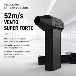 Soprador + Aspirador De Pó 2 em 1 De Ar Sem Fio Mini Turbo Super Poderoso De 130000 Rpm Ventilador
