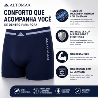 Cueca Masculina Boxer Altomax Microfibra Premium com Elastano Básica Lisa Original