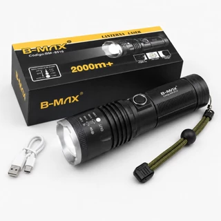 Lanterna Led Tática Mais Forte Do Mundo 2km Militar Potente BM-8516 Bmax