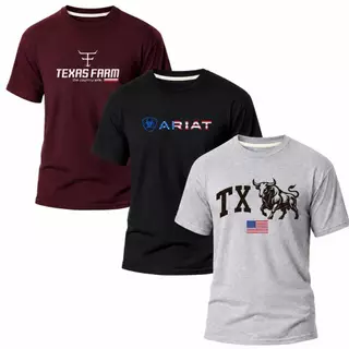 Kit 3 Camisetas Masculina Country Rodeio Texas Variáveis 1