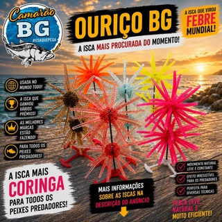 Ouriço BG 6,5cm Isca Artificial de silicone para Robalo Garoupa Badejo Traira Tucunare Corvina e muito outros