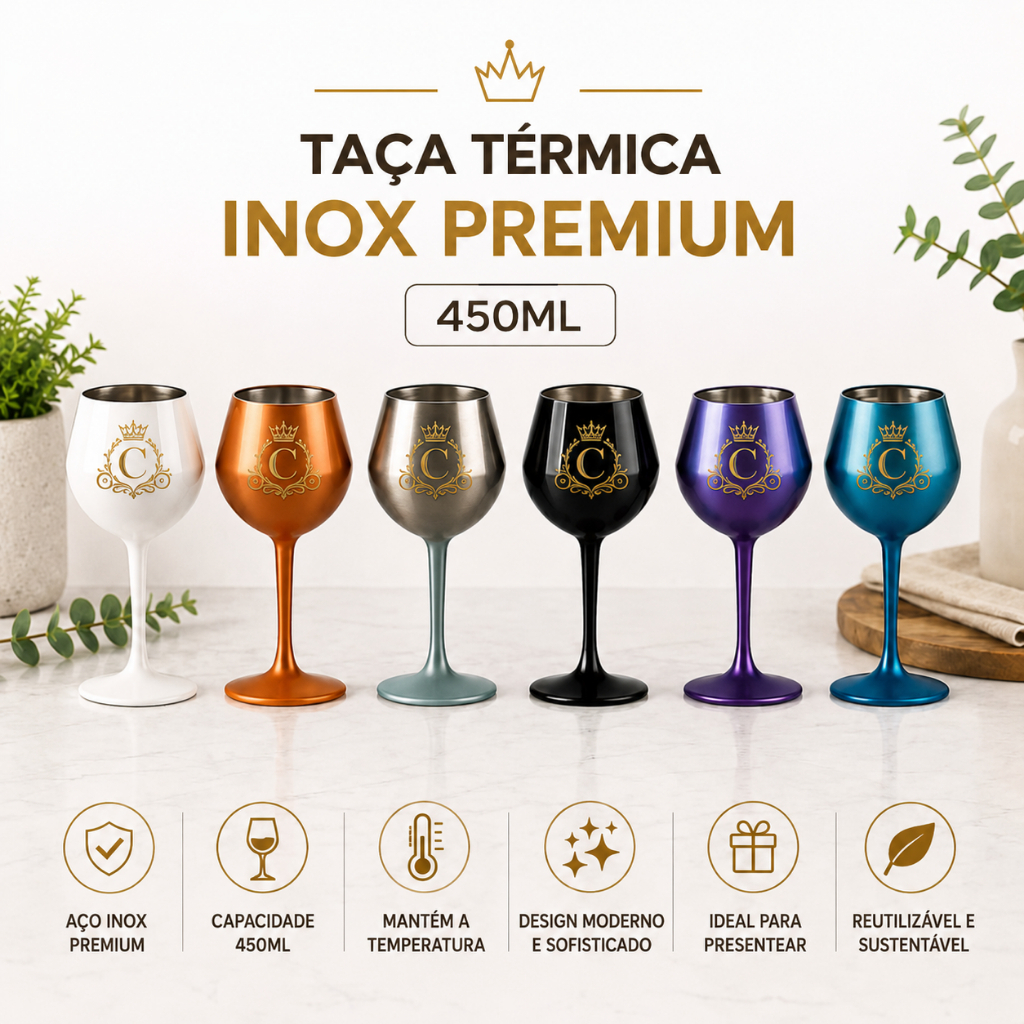 Kit com 5/10/15/20 Taças Térmicas Inox 2 em 1 Personalizadas a Laser para Gin, Vinho, Cerveja e Drinks – Envio Rápido