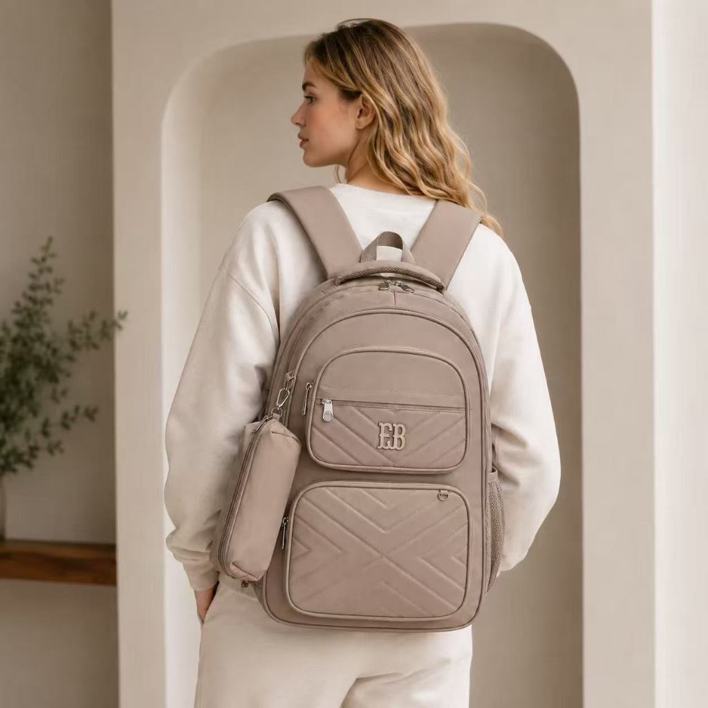 Mochila Escolar Com Estojo De Grande Capacidade Para Estudante Feminina ...