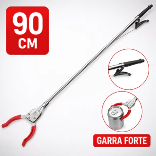 Pegador De Objetos de Metal 90cm Mão Mecânica Extensora Pinça Garra Forte