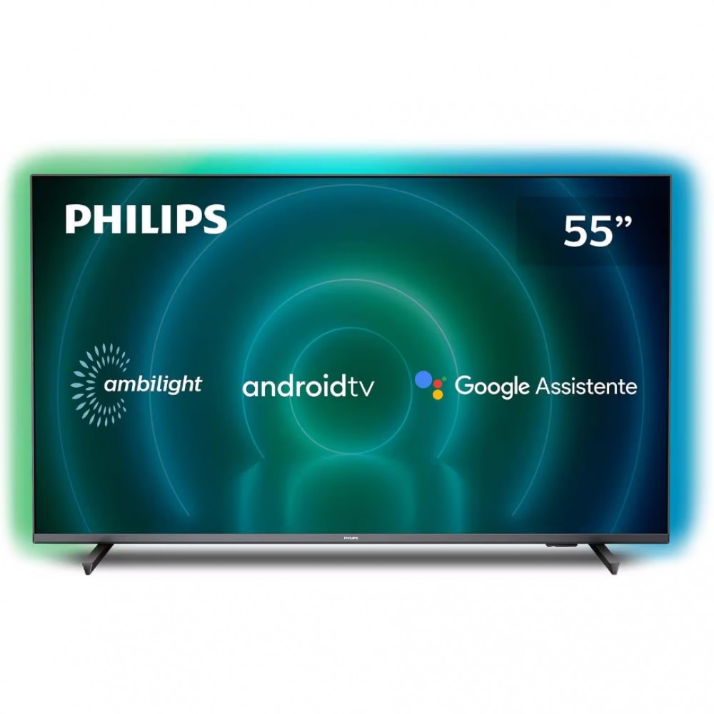 Smart TV 55 UHD 4K Philips 55PUG7906 Ambilight Android TV HDR10+ Dolby Vision Dolby Atmos Bivolt