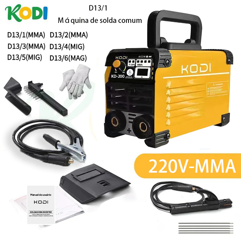 Máquina de Solda Inversora MMA Bivolt 160A/120A 110V/220V Portátil para ...