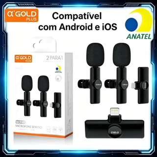 Microfone de Lapela Para Celular Wireless Sem Fio Compatível Android e iOS -original A’GOLD