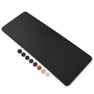 Desk Pad Mouse Pad Gamer Grande Couro Sintético Feltro Costurado Preto
