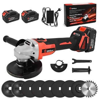 Esmerilhadeira Angular Sem Fio,com 2 Baterias e 3 Velocidades para Corte,1300w Esmerilhadeira Elétrica Angular Lixadeia