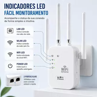 Repetidor Amplificador De Sinal Wifi 1200/mbps Ultra Rápido sinal forte 110v/220v-G8