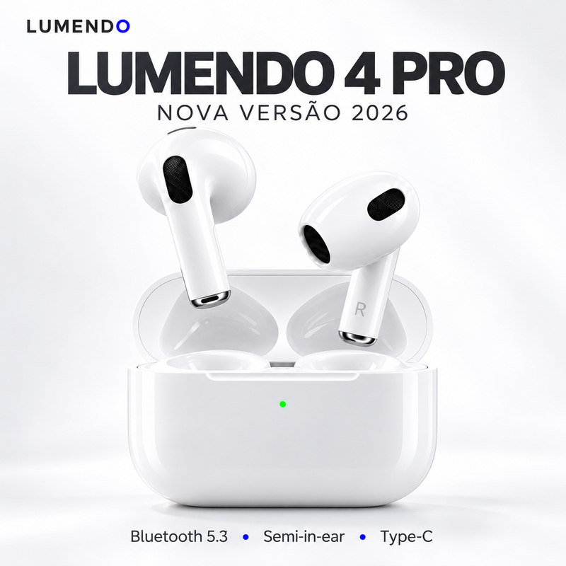 Fone de Ouvido Bluetooth 5.3 + EDR TWS PRO 4 2026 Sem Fio Semi In Ear ...