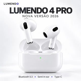 Fone de Ouvido Bluetooth 5.3 + EDR TWS PRO 4 2026 Sem Fio Semi In Ear Hi-Fi Estéreo Touch com Microfone Type-C IPX5