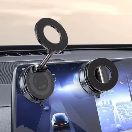 Suporte Magnético Para Carro Dobrável Com Rotação 360° E Fixação A Vácuo Para Smartphone