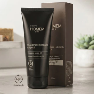 Natura Homem Dom Desodorante Hidratante Corporal 100ml | Hidratação 48h | Perfume Masculino