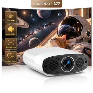 Projetor VEVSHAO A22 Full HD 1080P 4K 1000 ANSI Android 9 Wi-Fi Dual Band Auto Focus