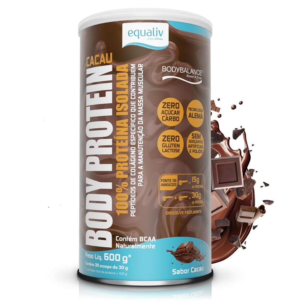 Body Protein Cacau Bodybalance Proteína 100% Isolada Peptídeos de ...