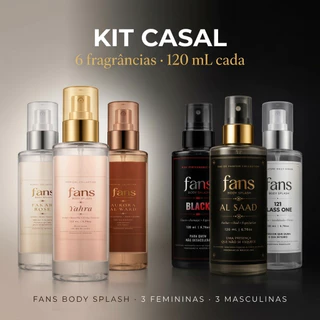 Kit 6un de Body Splash Feminino e Masculino 120ml cada Perfume Árabe Casal Fixação Prolongada Presente Natal FANS