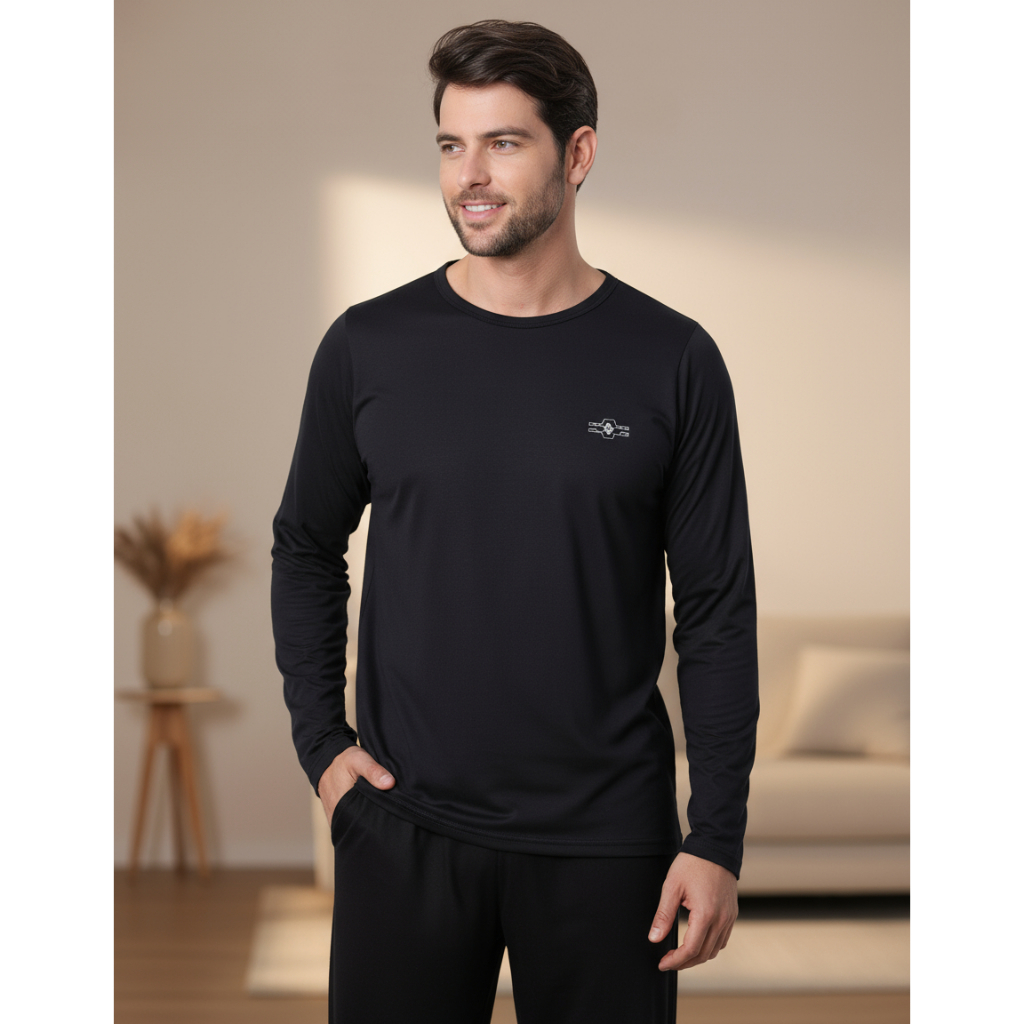 Pijamas De Frio Camisa E Calça De Malha Atacado Masculino Inverno Promoção