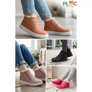 BOTA TÊNIS CANO ALTO INFANTIL MENINA FORRADA DE PELÚCIA SUPER MACIA E CONFORTÁVEL PLOC em Oferta na Shopee