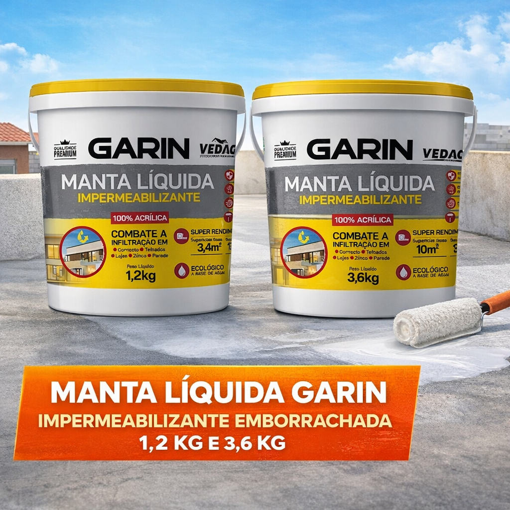 Manta Líquida Emborrachada Garin Impermeabilizante 1,2kg / 3,6kg ...