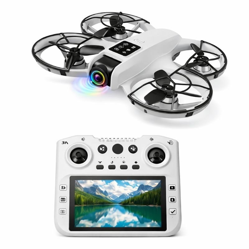 Drone GT3 Max com Tela Câmera HD Brushless Longo Alcance 200m Estável com Fluxo Óptico Ajuste de Câmera 90°