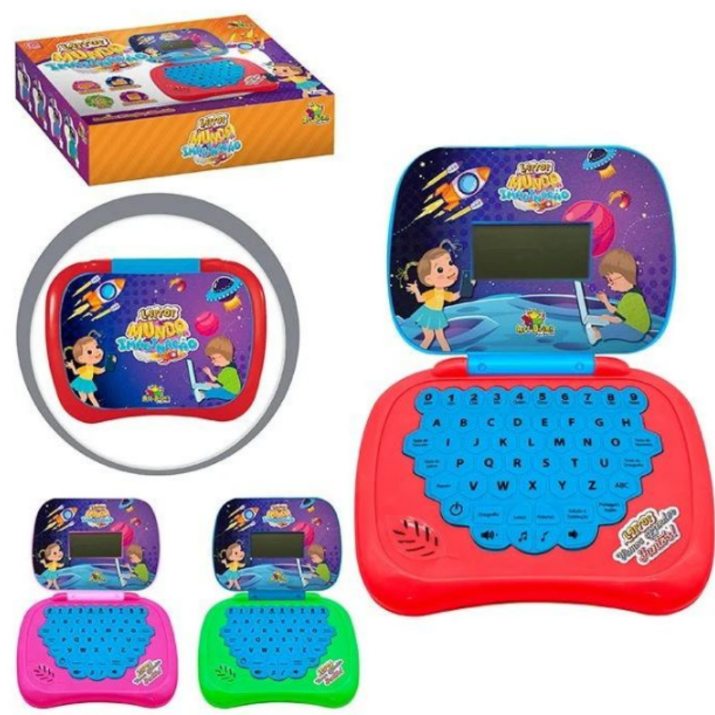 Laptop Infantil Bilíngue Educativo 6 Atividades Notebook Com Som ...
