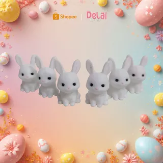 Kit 6 Mini Coelhos 3D 3cm Lembrança Decoração Páscoa em Oferta na Shopee