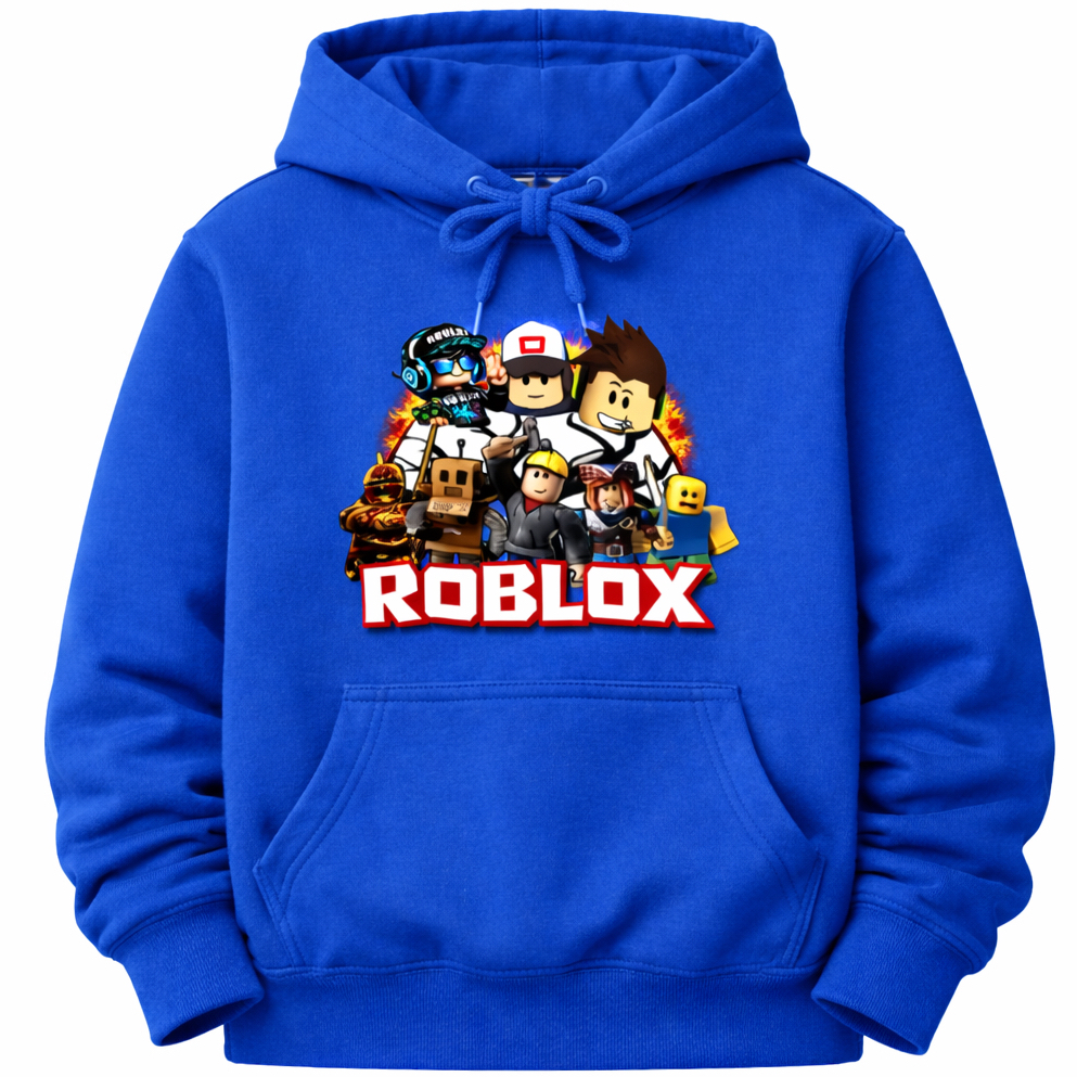Moletom Infantil Estilo Roblox Gamer – Blusa Canguru com Capuz