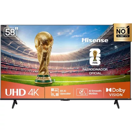 TV Hisense Smart 4K 58 Polegadas 58A6NV com Dolby Vision HDR10 HLG DTS Virtual X Compatibilidade Alexa