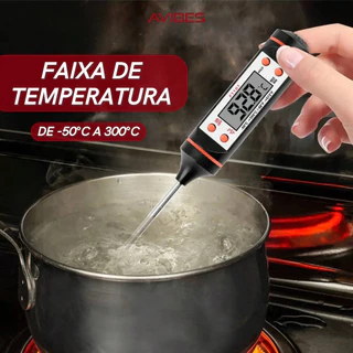 2 Termômetros Culinário Digital Espeto, Alimento, Cozinha, Carne, Churrasco, Líquidos, AVIBES