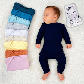 Kit 10 Peças  Conjunto Body Manga Longa + Liso Infantil Bebê Menino e Menina em Oferta na Shopee