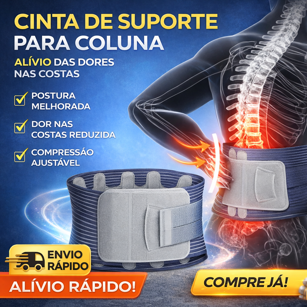 Cinta Lombar Ortopédica Ajustável Suporte para Coluna Alívio de Dor nas ...