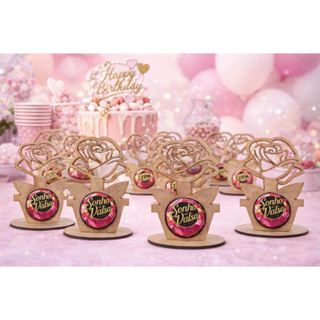 KIT 20 Porta Bombom MDF Rosa Personalizado Nome | Presente Dia das Mães Criativo Lembrancinha em Oferta na Shopee