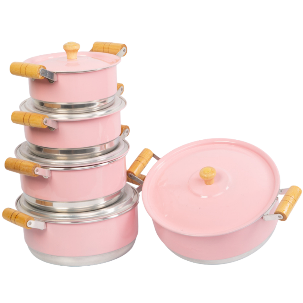 JOGO PANELA ROSA CAÇAROLA LUXO COZINHA DECORADA ROSA | Shopee Brasil