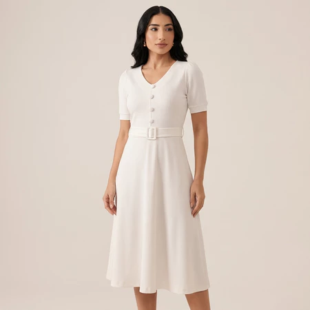Vestido Mídi Godê Feminino Moda Evengélica