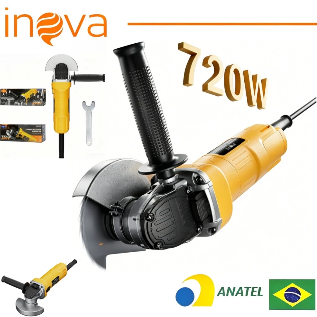 INOVA Esmerilhadeira e Lixadeira 720W 110/220V 6 Velocidades 11000 RPM Motor Cobre Puro Cabo 2m