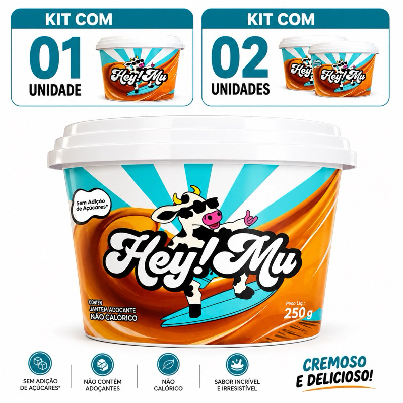 Hey Mu Doce de Leite Pote 250g Zero Açúcar