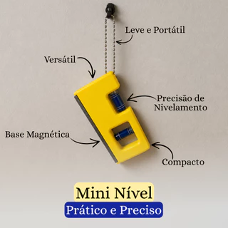 Nível Mini Magnético 2 Bolhas De Bolso Precisão Chaveiro 10cm Com Base de Ímã