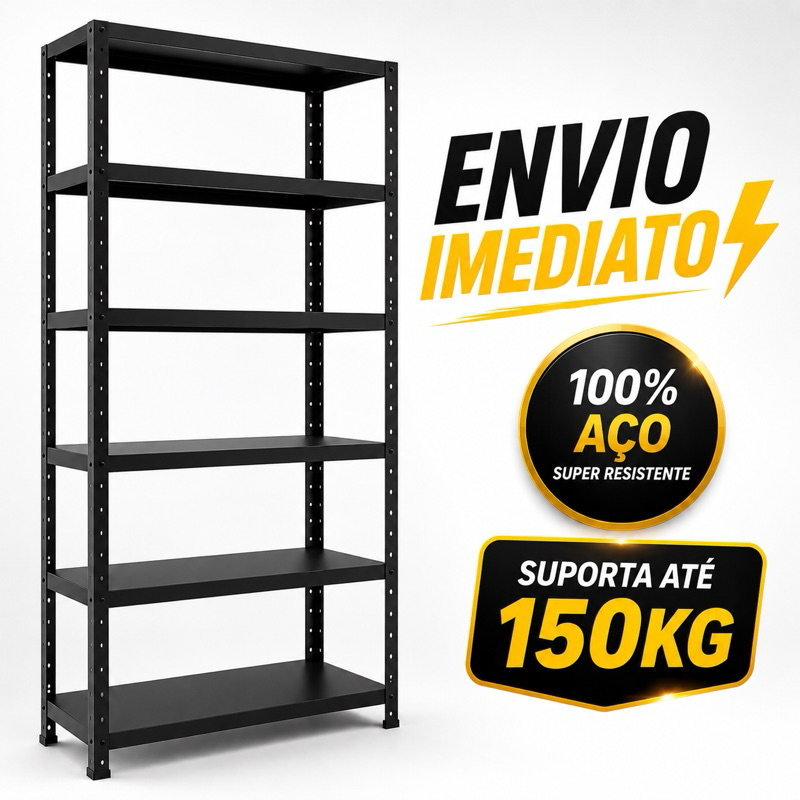 Estante Prateleira Industrial Armario em Aço 6 Bandejas 198x